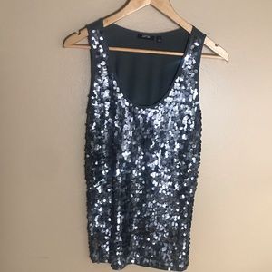 Apt 9 Gray Sequin Tank Top Size Large